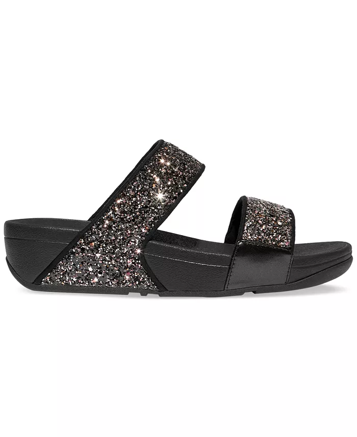 Женские босоножки-танкетки Lulu Multi-Tonal Glitter FitFlop, черный — фото 2