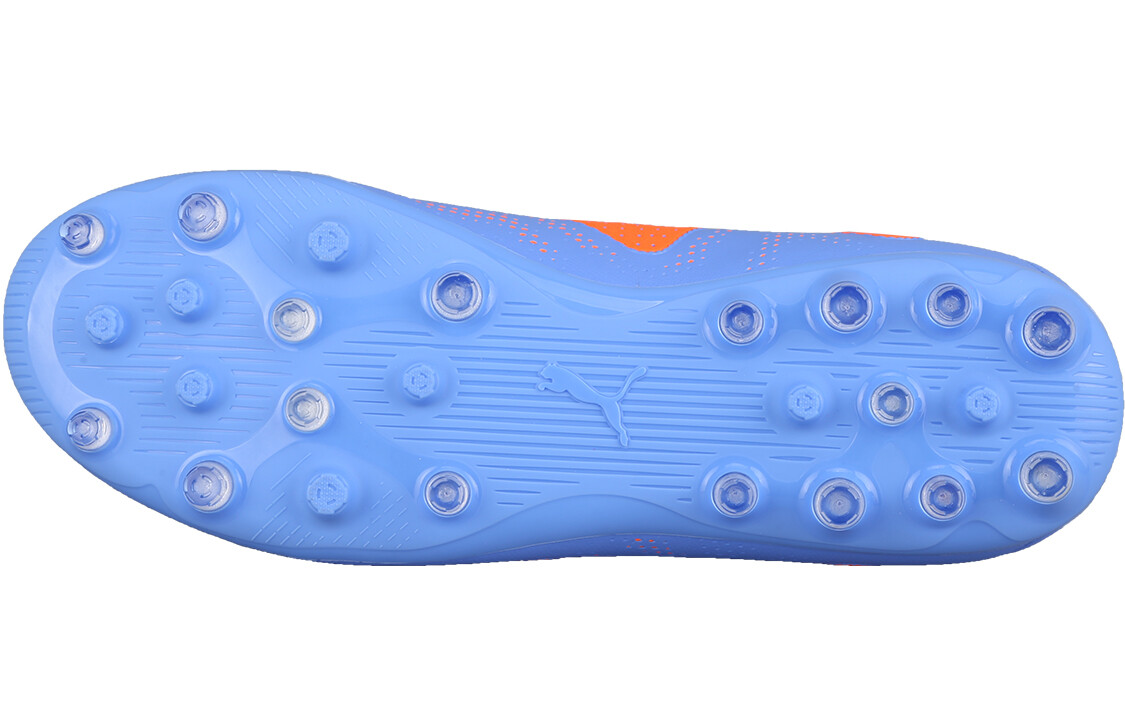 Футбольные бутсы Puma Ultra Play Kids для детей, Blue Glimmer-PUMA White-Ultra Orange — фото 4