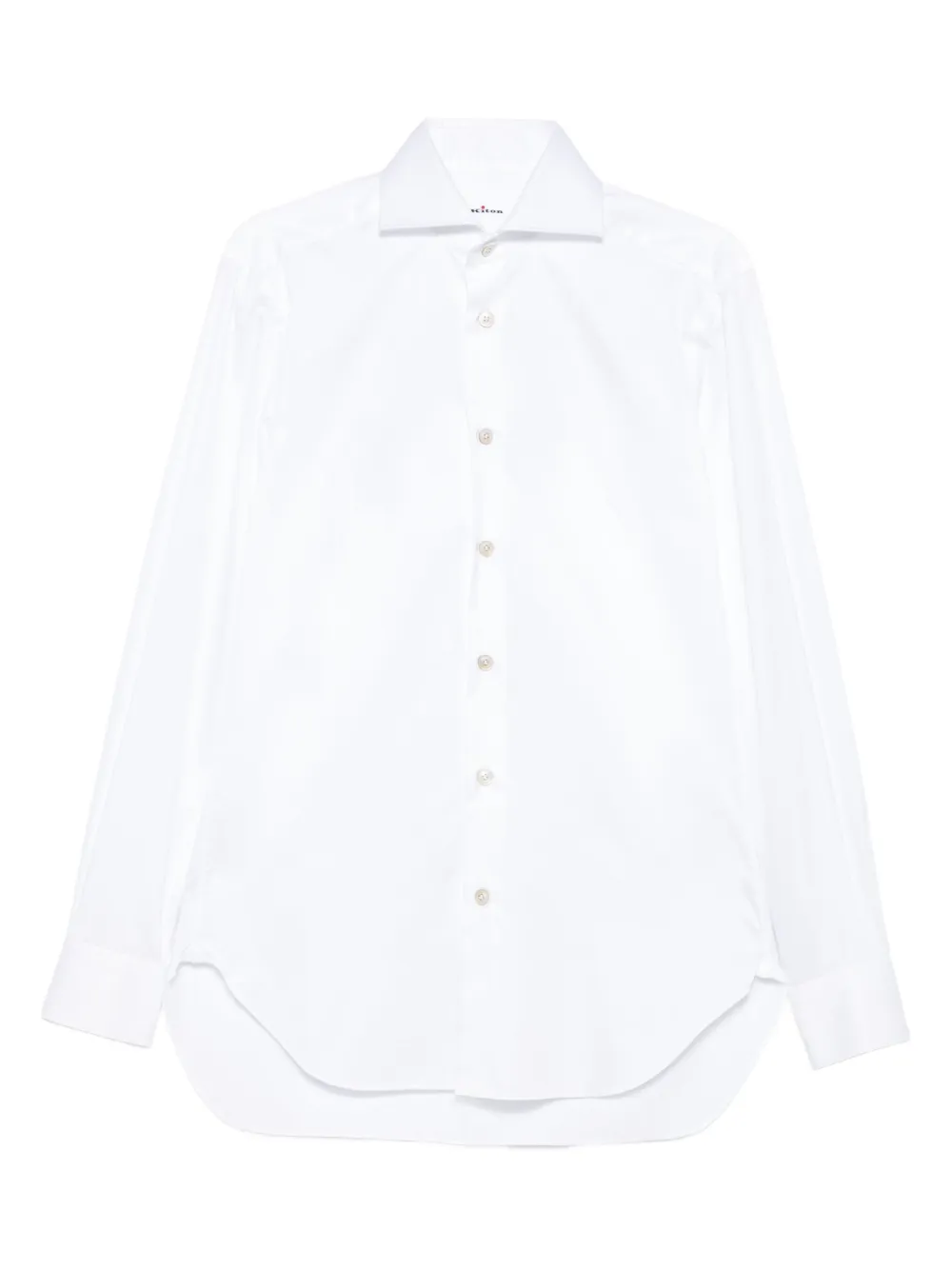 

Хлопковая рубашка с длинными рукавами Kiton, белый