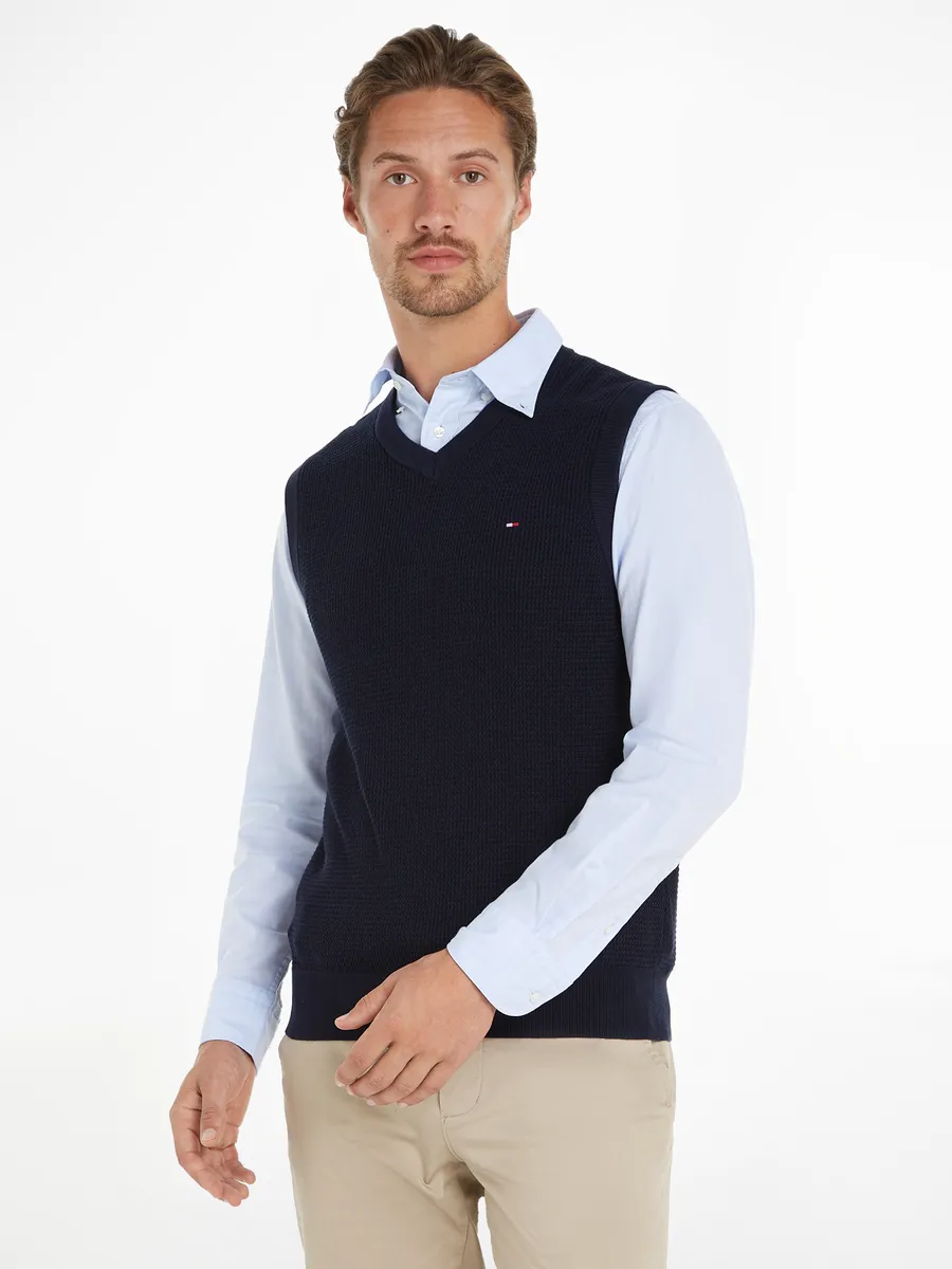 

Жилет-свитер Tommy Hilfiger "REFINED STRUCTURE VEST" с тонкой структурой, цвет Desert Sky
