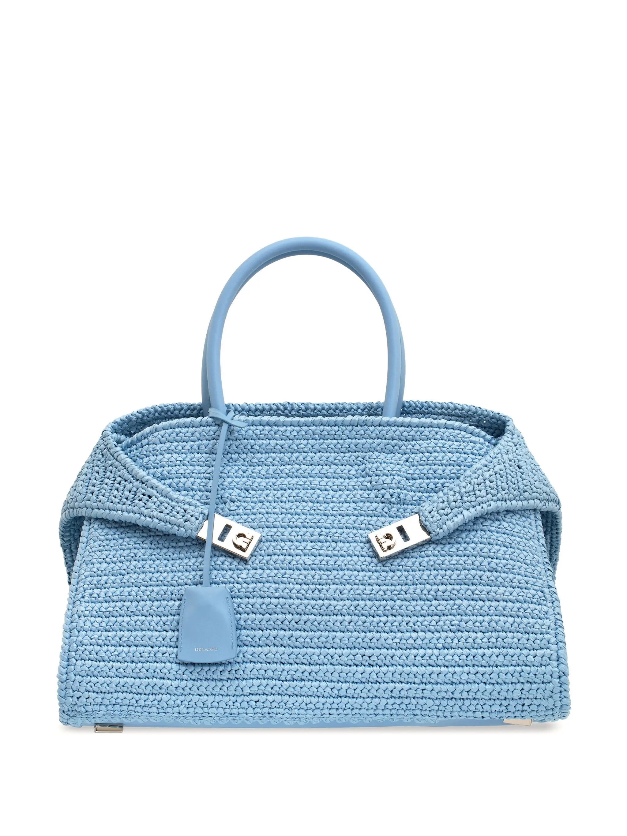 

Плетеная сумка-тоут The Hug среднего размера Ferragamo, синий
