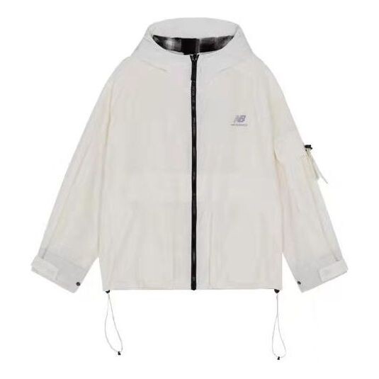 

Куртка logo printing woven sports hooded jacket milky white New Balance, белый
