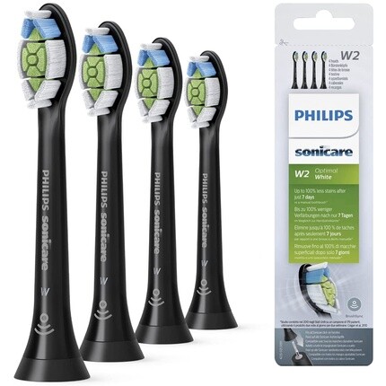 

Philips Sonicare Original W2 Optimal White Standard Насадки для зубных щеток Sonic черного цвета, модель HX6064/11