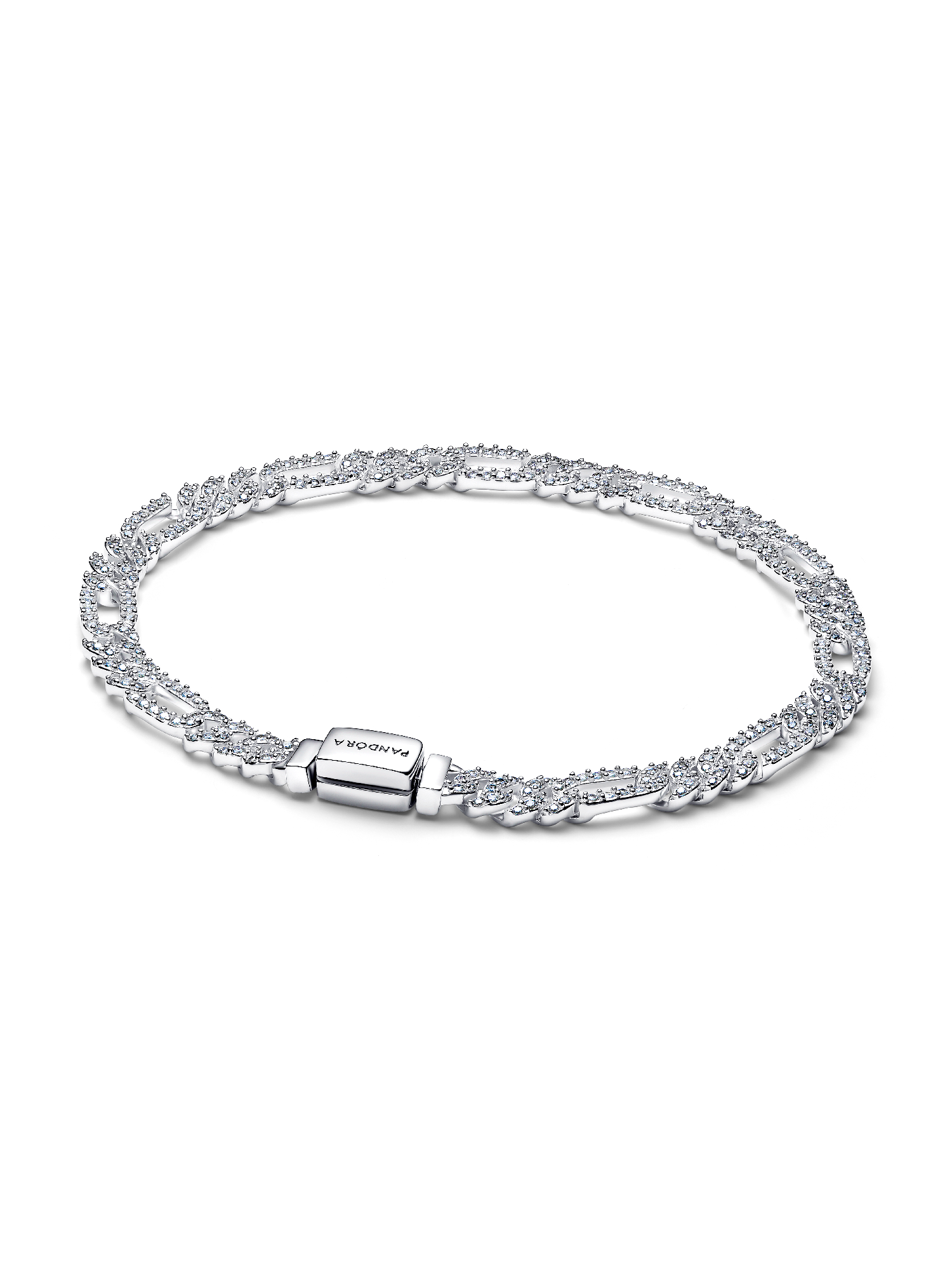 

Овальный кубинский браслет-цепочка Pandora, серебро 925 пробы