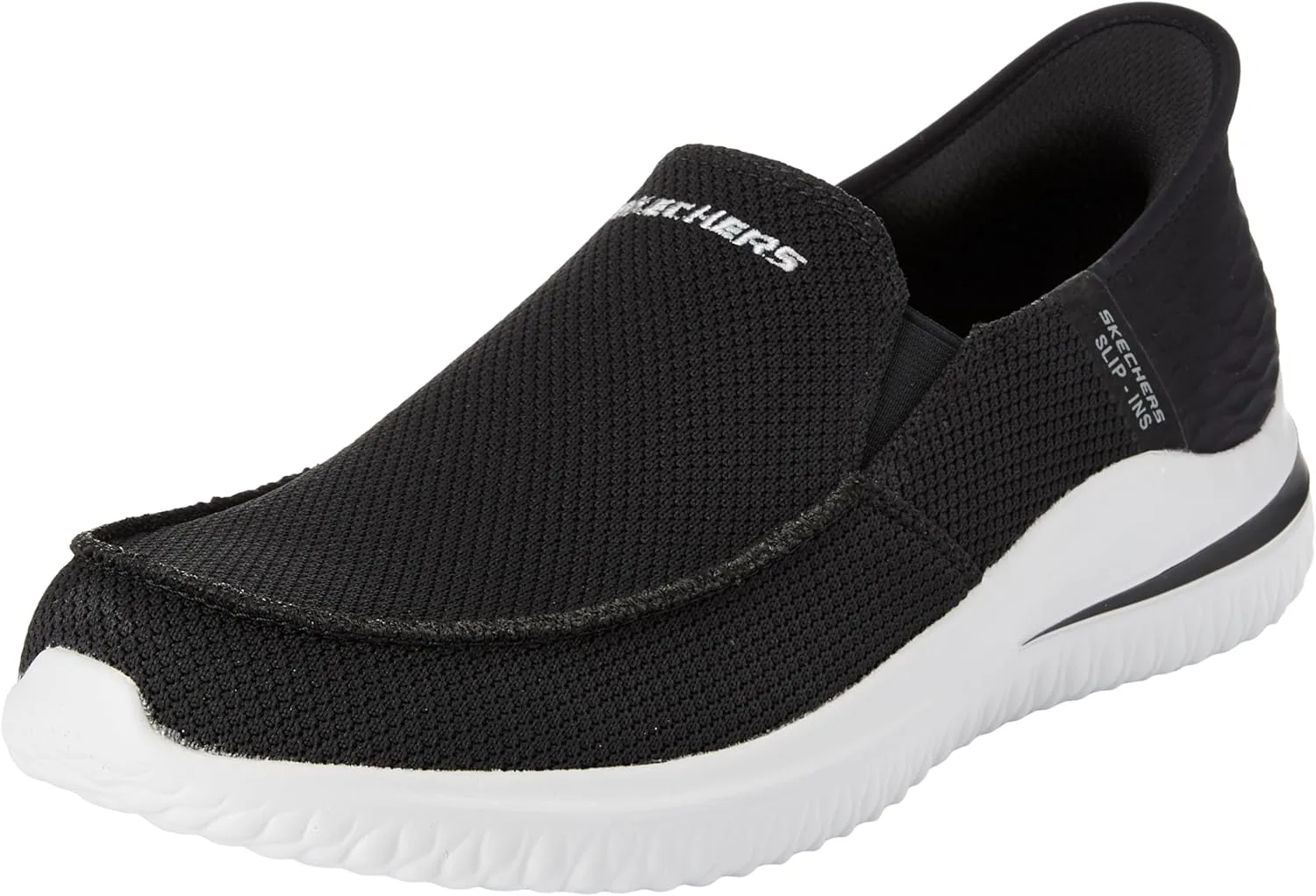 Мужские кроссовки Skechers Delson 3.0 Mooney с закругленным носком и шнурком на ремешке, черный