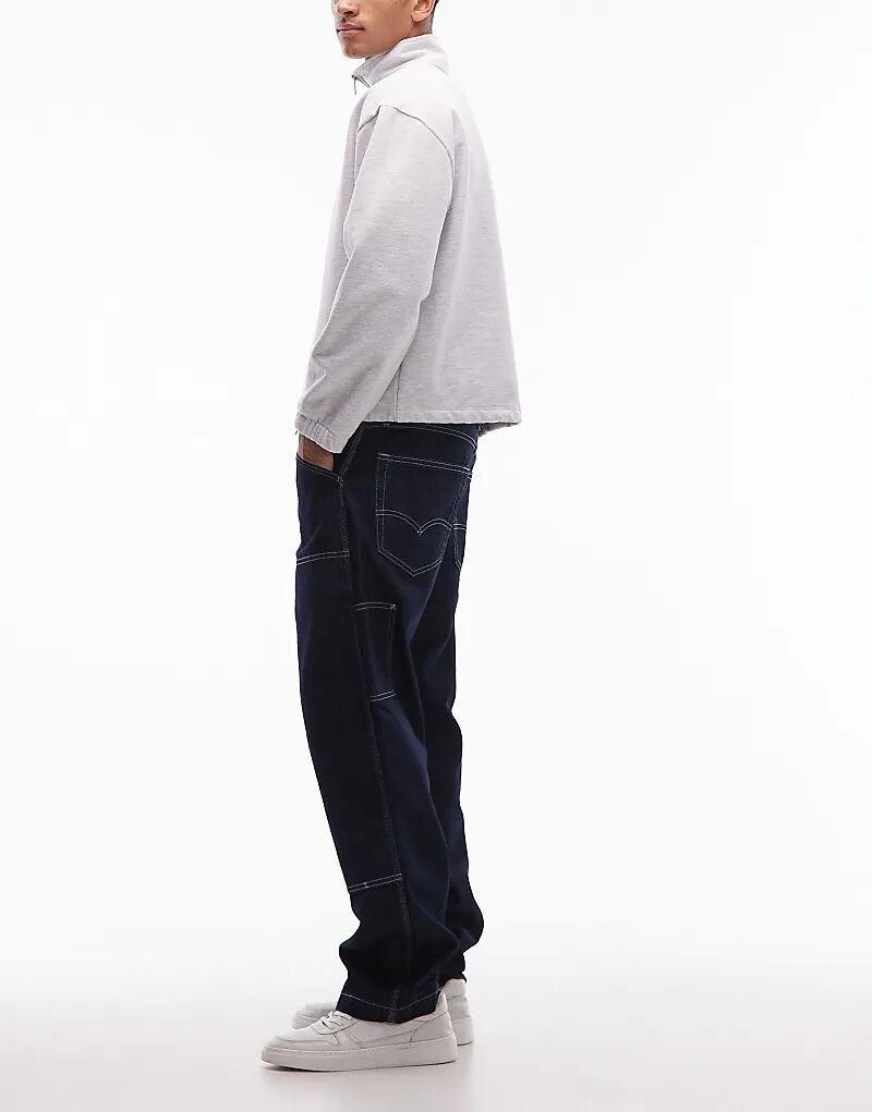 Джинсы Levi's Workwear Capsule унисекс 568, свободные, прямые, с двойным коленом, темного цвета — фото 3