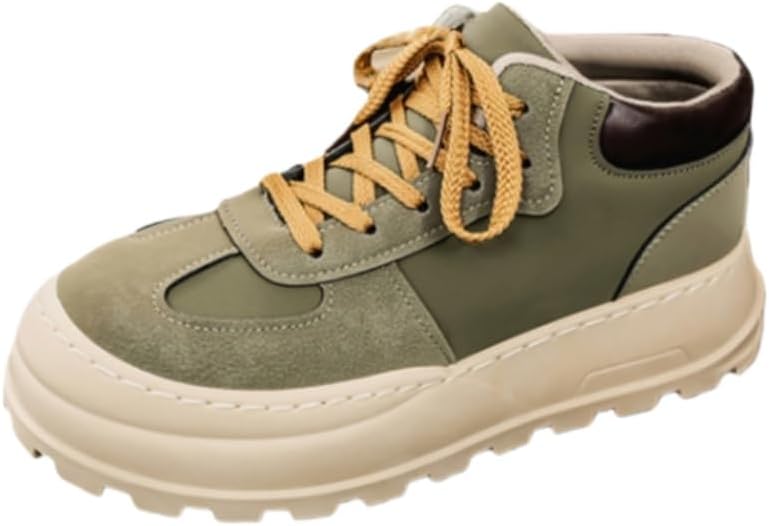 

Мужские спортивные повседневные туфли с толстой подошвой - шнуровка, универсальные, дышащие, высокие мужские кроссовки Clolinde, зеленый