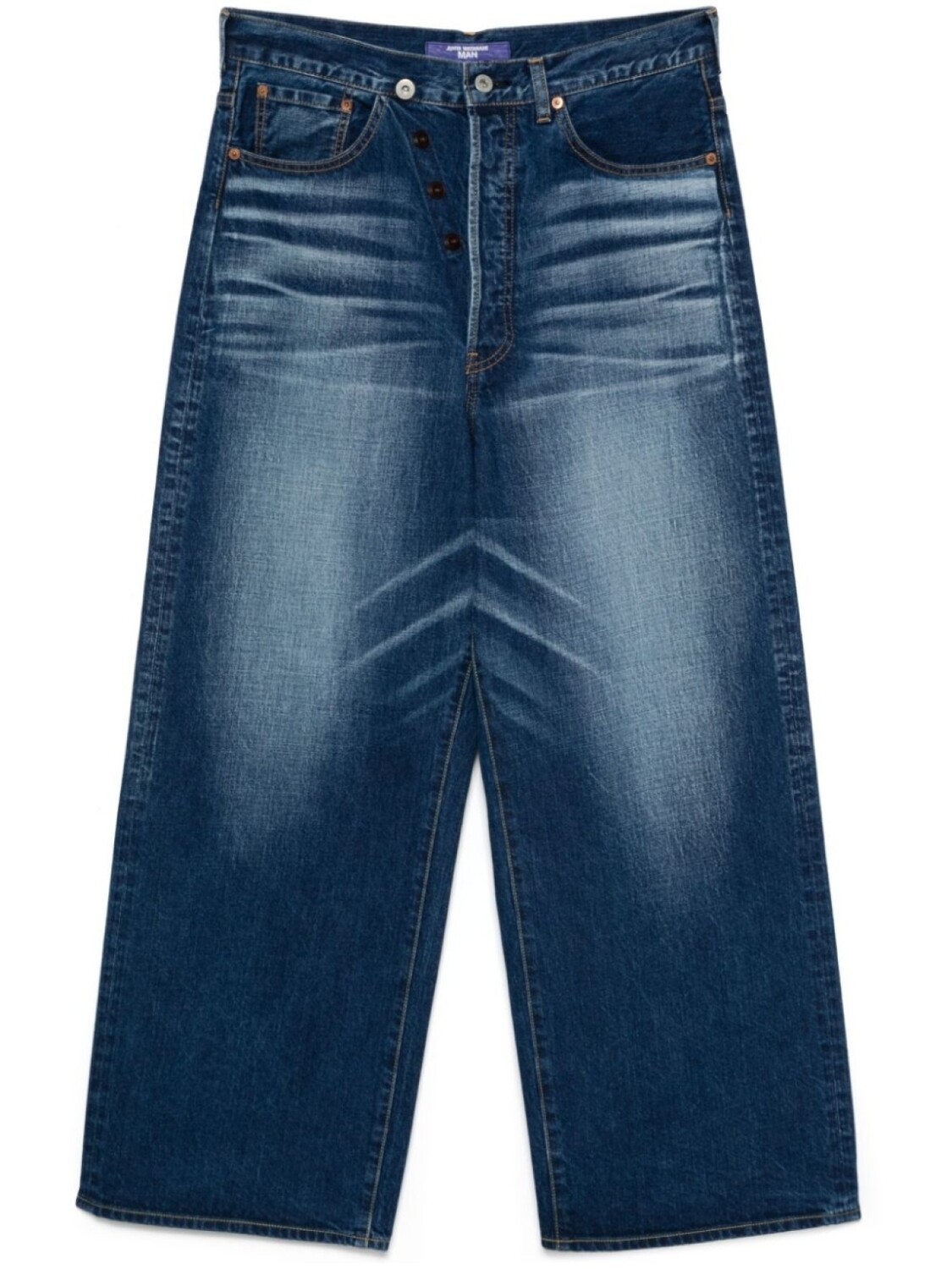 

Junya Watanabe MAN джинсы с эффектом потертости, синий