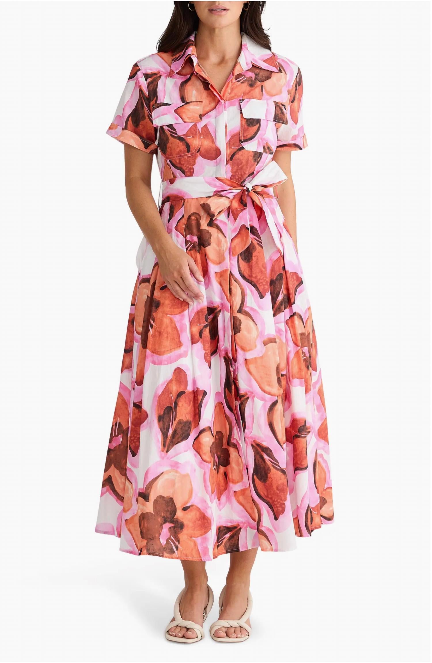 

Росселлини Платье с короткими рукавами красное Brave + True