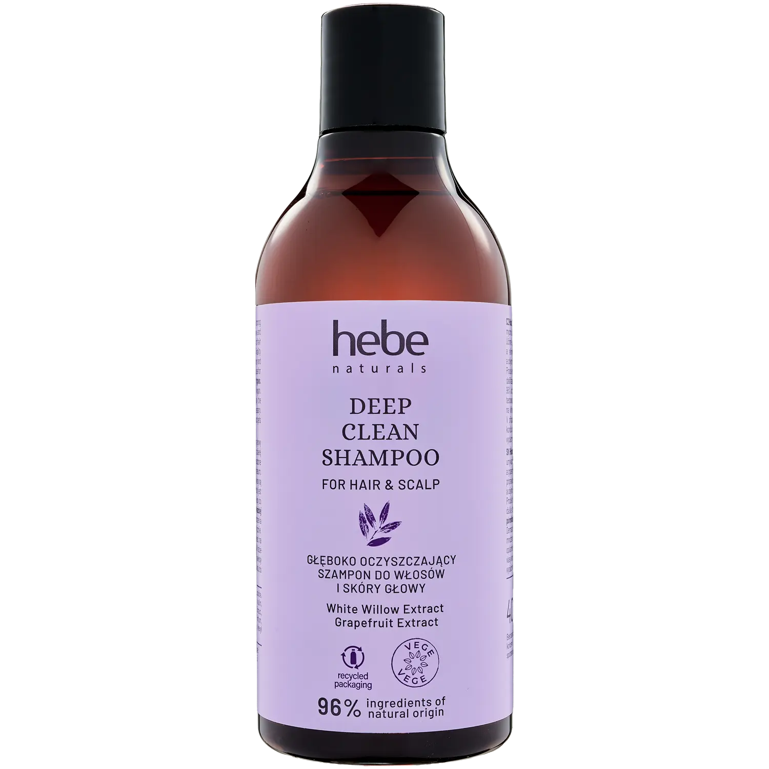 

Глубоко очищающий шампунь для волос и кожи головы Hebe Naturals, 400 мл