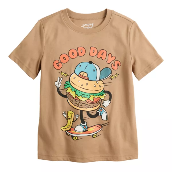 

Футболка с коротким рукавом и принтом для мальчиков 4–12 лет Jumping Beans, цвет tan good days