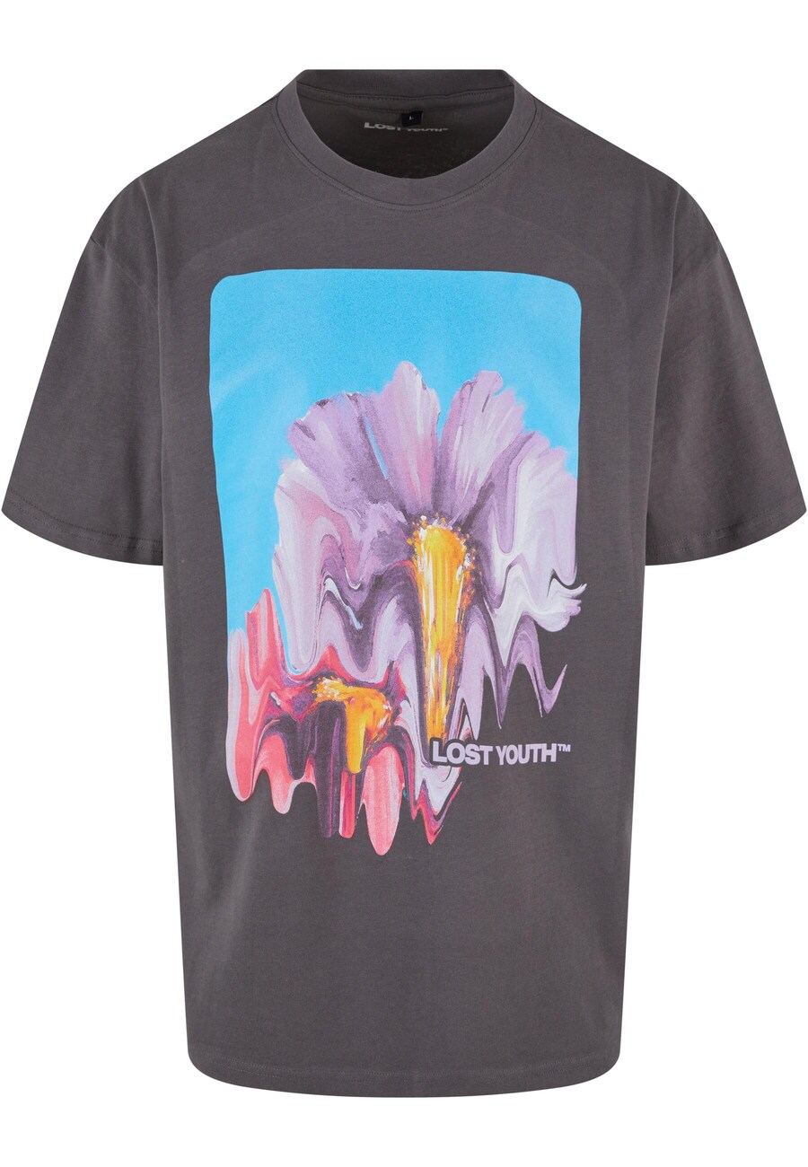 

Классическая футболка Lost Youth Shirt Blurred Flowers, темно-серый