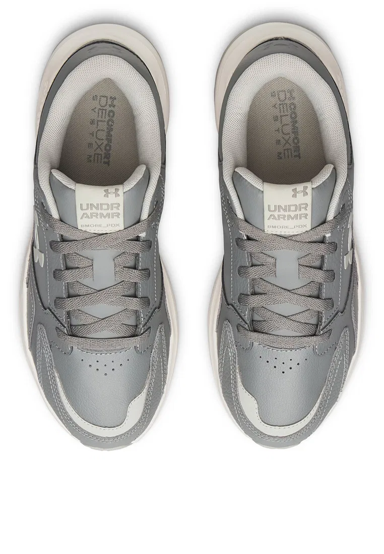 Кроссовки мужские, кожаные, Edge Leather Training Shoes Under Armour, белый/зеленый — фото 4