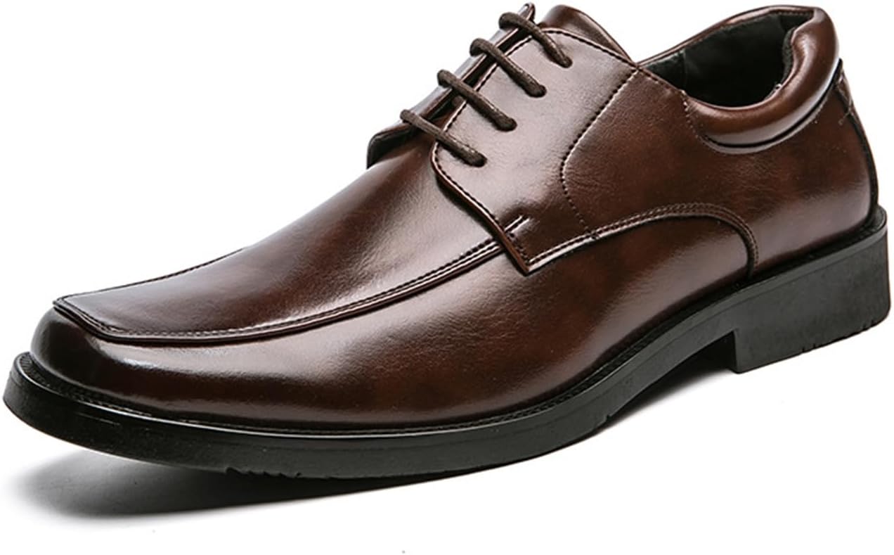 

Мужские классические туфли KYOESCAI с шнуровкой, деловые оксфорды для мужчин, обувь для свадьбы и вечеринки, модные туфли с квадратным носком, коричневый