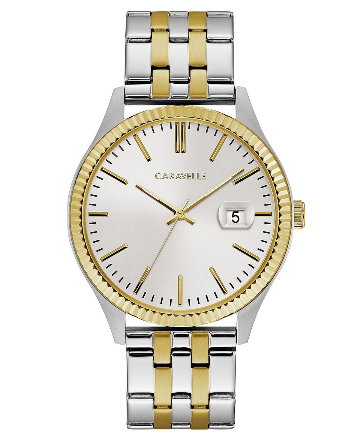 

Мужские двухцветные часы-браслет из нержавеющей стали, 41 мм Caravelle