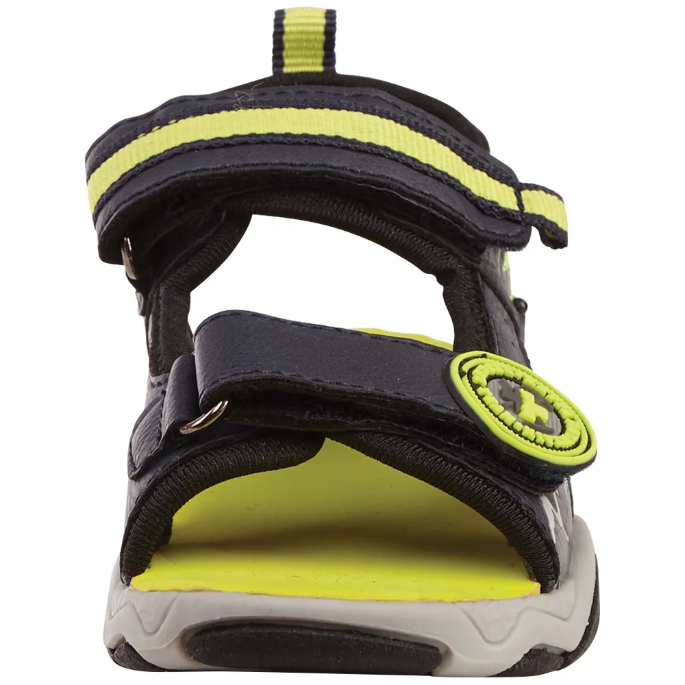 Сандалии Kappa с мигающими светодиодными элементами, цвет Navy-Lime — фото 3