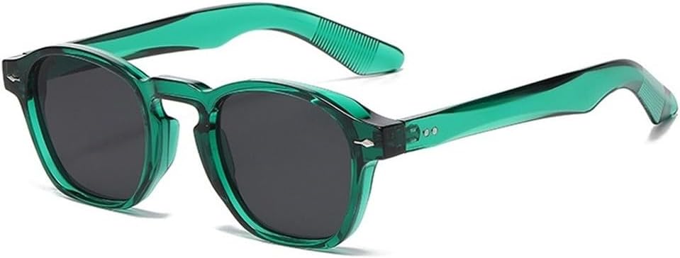 

Мужские квадратные солнцезащитные очки в стиле ретро с заклепками, модные сине-зеленые, трендовые оттенки, защита от ультрафиолета UV400, женские очки в прозрачной оправе SKFGNX, Green Grey