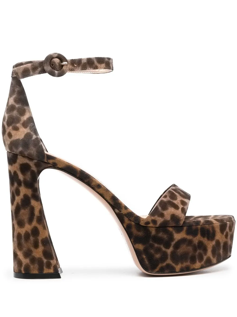 Босоножки Holly 120 с леопардовым принтом Gianvito Rossi, коричневый