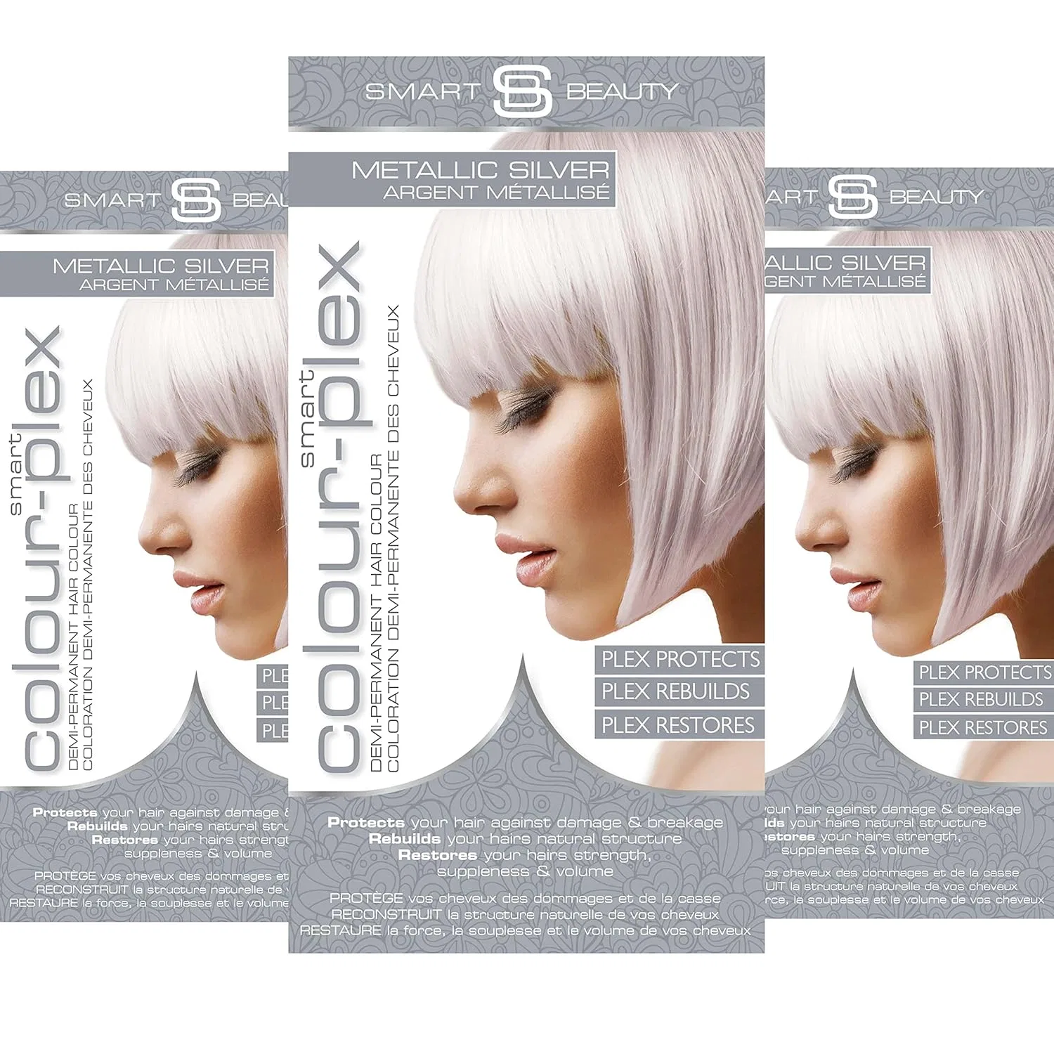 Набор полуперманентной краски для волос «Metallic Silver» с Plex от Smart Beauty Smart Beauty, Metallic Silver
