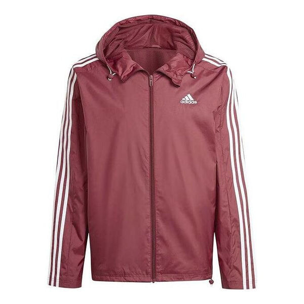 

Куртка Essential 3 полоски тканая ветровка азиатские размеры Adidas, красный