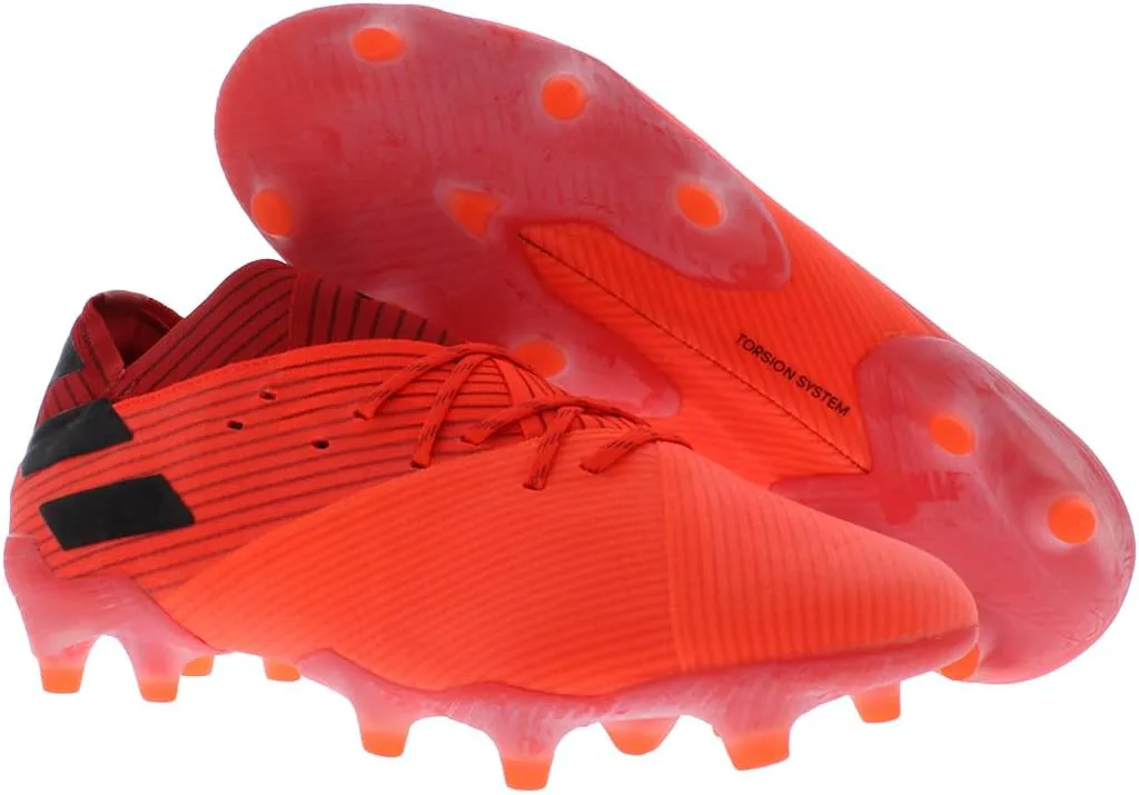 Мужские футбольные бутсы Adidas Nemeziz 19.1 для твердого грунта, коралловый/черный/красный — фото 4