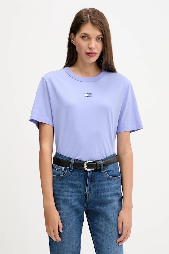 

Хлопковая футболка Tommy Jeans, фиолетовый