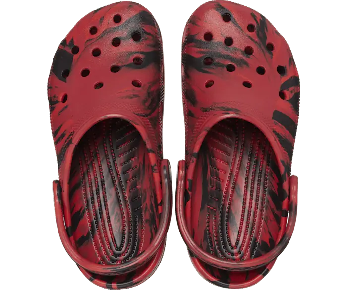 Классические мраморные сабо Crocs женские, цвет Pepper / Black — фото 3