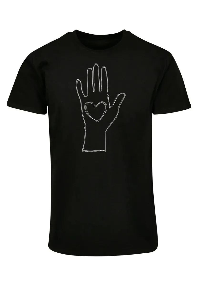

Футболка Merchcode " Merchcode Мужская футболка - Черная базовая футболка Scribble Hand Heart ", черный