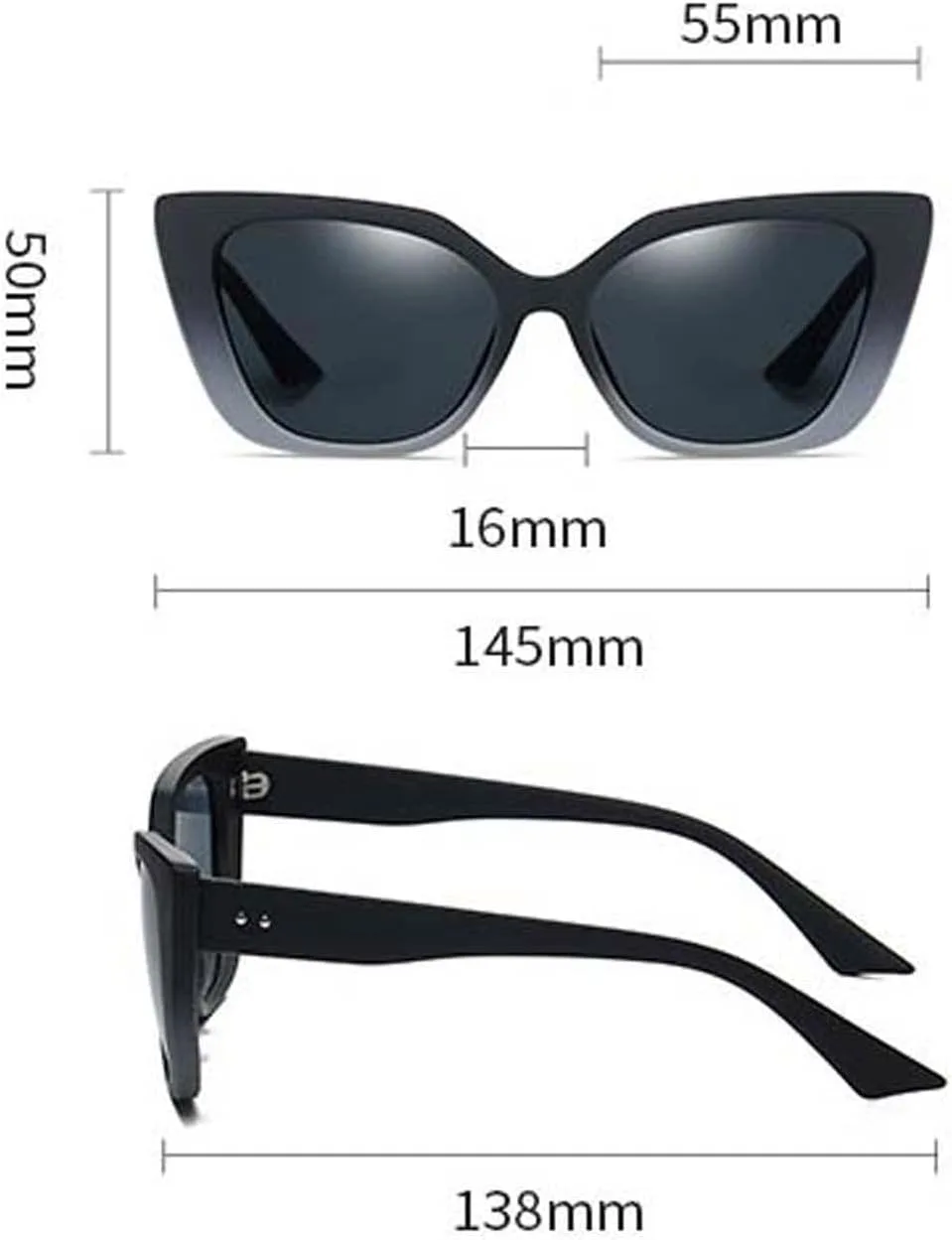 

Солнцезащитные очки XINXIN Square Cat Eye для мужчин и женщин, солнцезащитные очки для активного отдыха и визуального уменьшения фигуры (Цвет: A, Размер: Средний), A