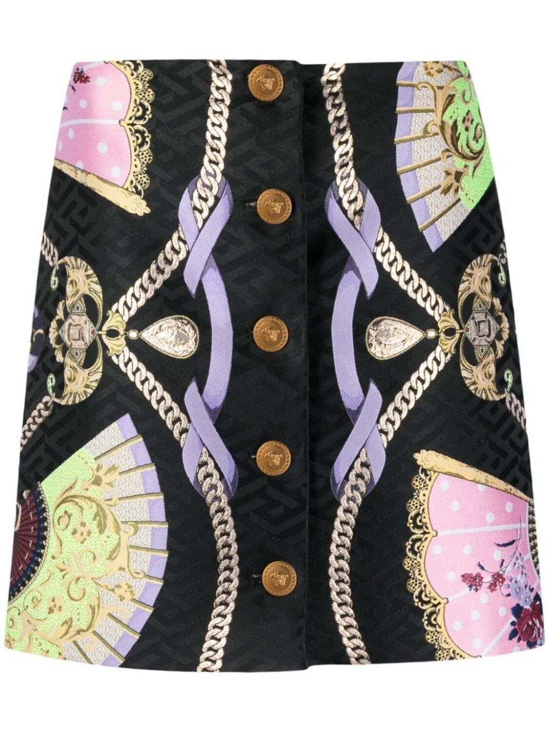 

Юбка с графичным принтом и декором Medusa Versace, черный
