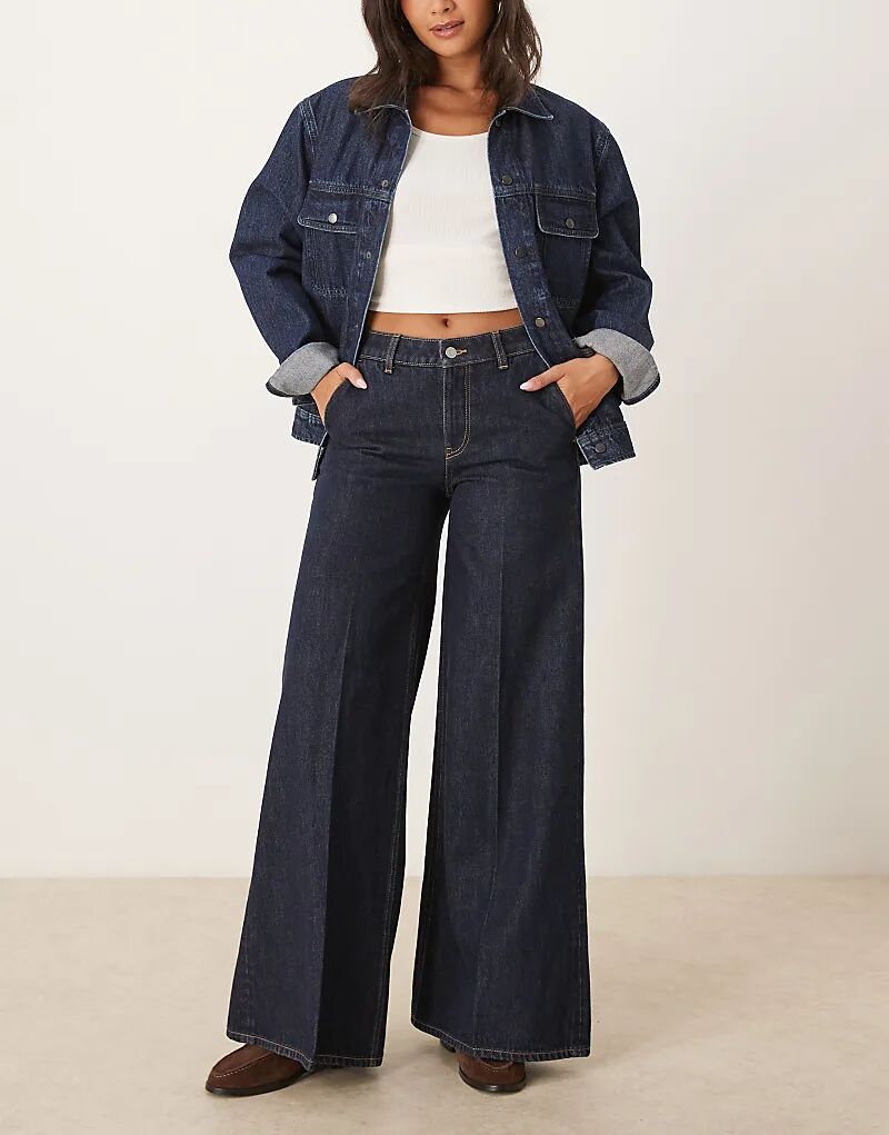 

Джинсы JJXX Palma свободного кроя с декоративными швами темно-синего цвета