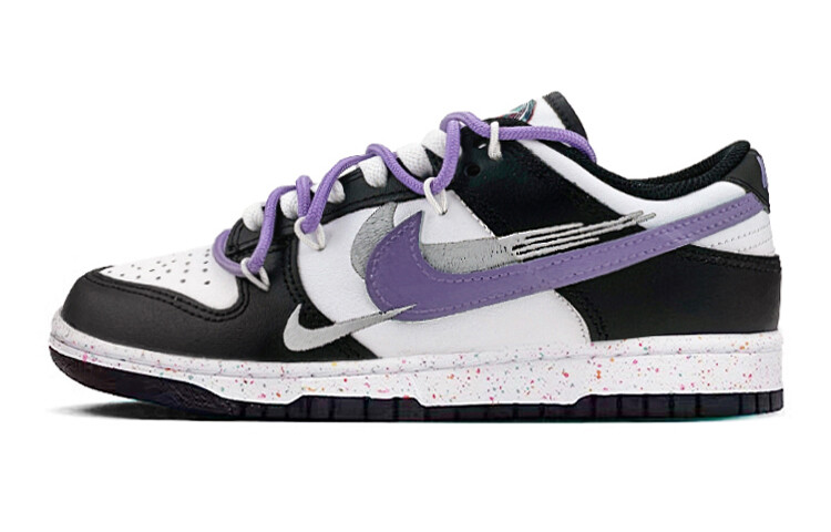 

Кроссовки Nike Dunk Skateboard Shoes Women's Low-Top Black And White/Purple