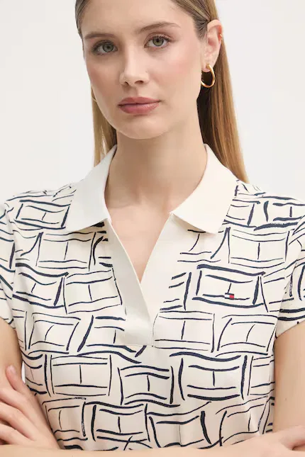 Платье-трапеция мини Tommy Hilfiger, бежевый — фото 4