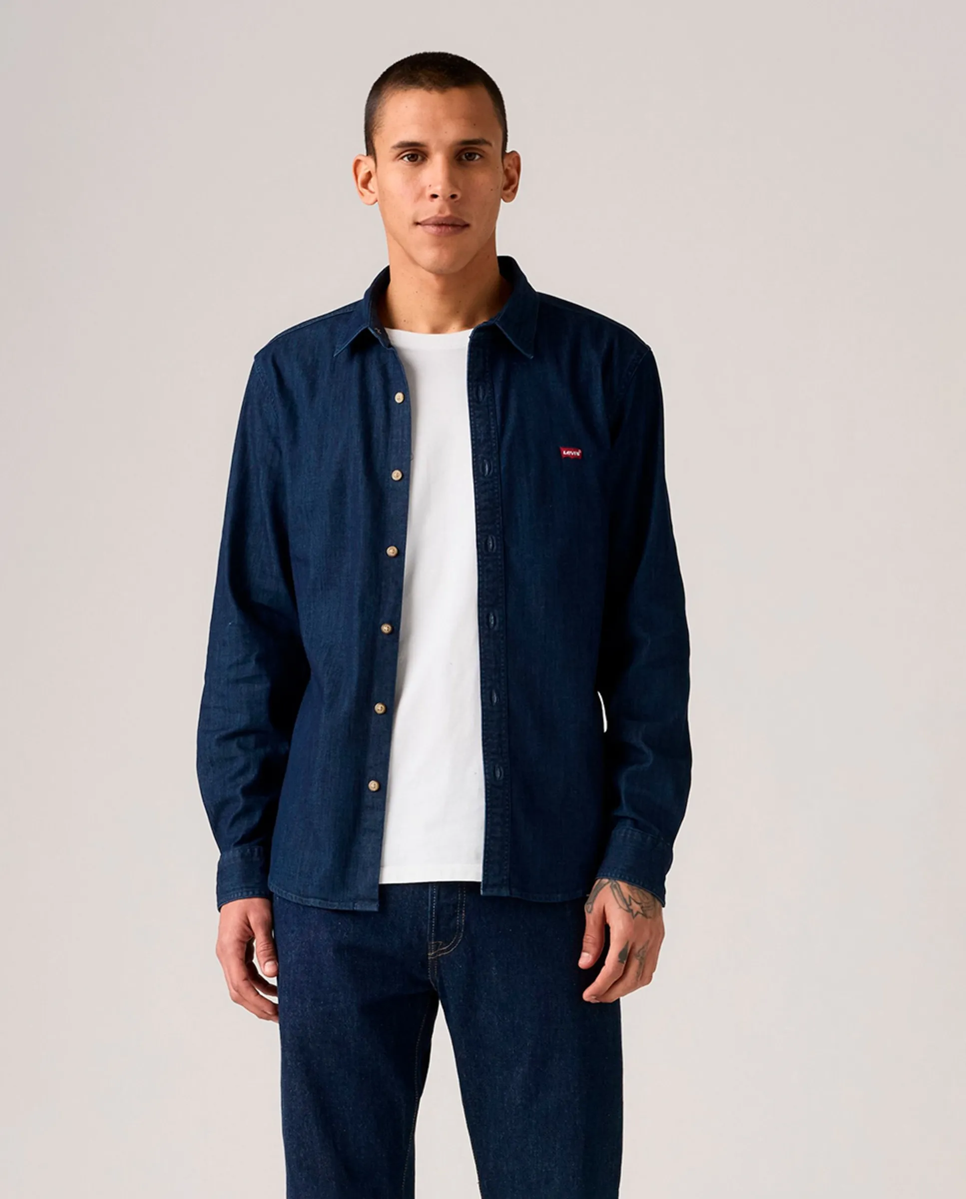 

Мужская джинсовая рубашка с длинным рукавом slim Levi'S, темно-синий