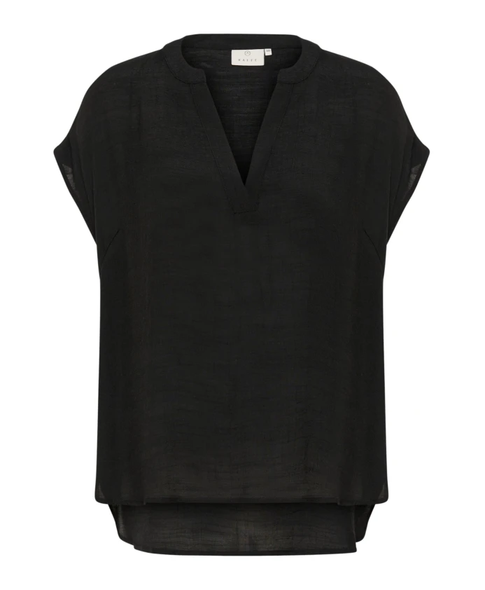 

Черная блузка с глубоким вырезом и V-образным вырезом Kaffe, черный