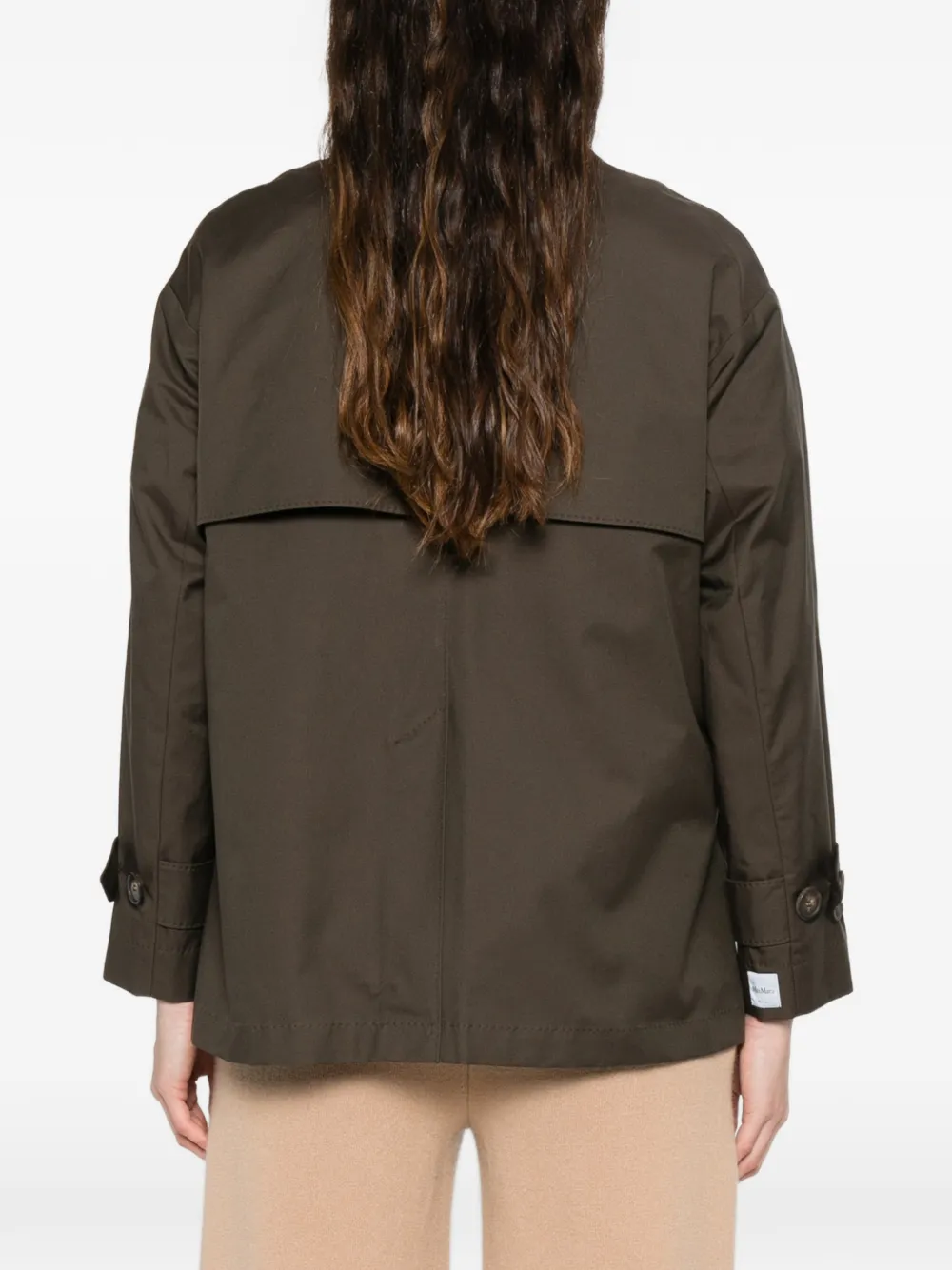 Двубортное пальто с нашивкой-логотипом MAX MARA, зеленый — фото 4