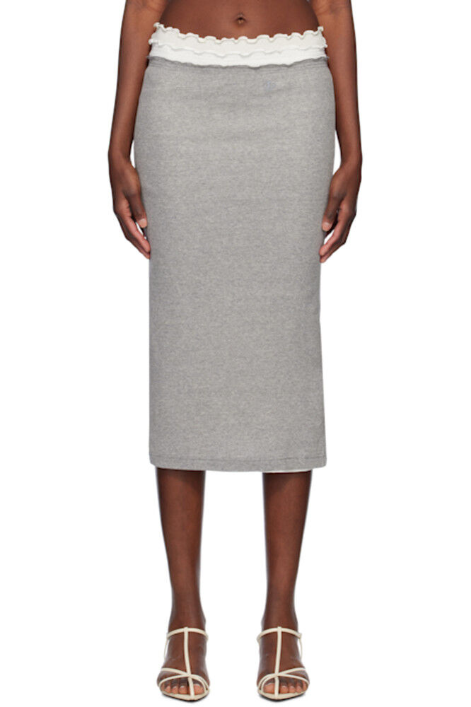 

Комплект из трехслойной серой юбки миди Jil Sander