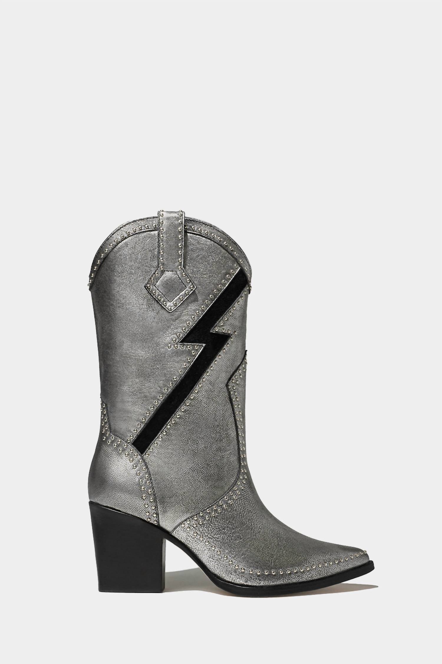 Женские кожаные ботинки Freddie в металлическом серебре Dante Shoes