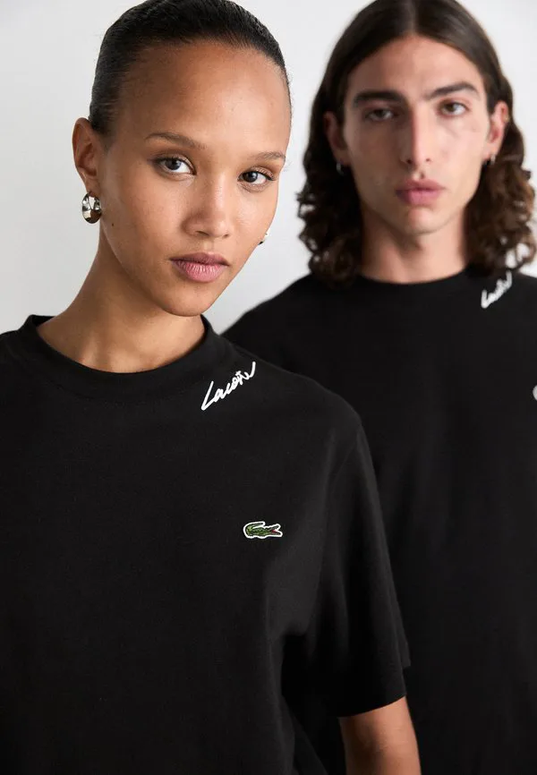 Базовая футболка унисекс Lacoste, Black — фото 4