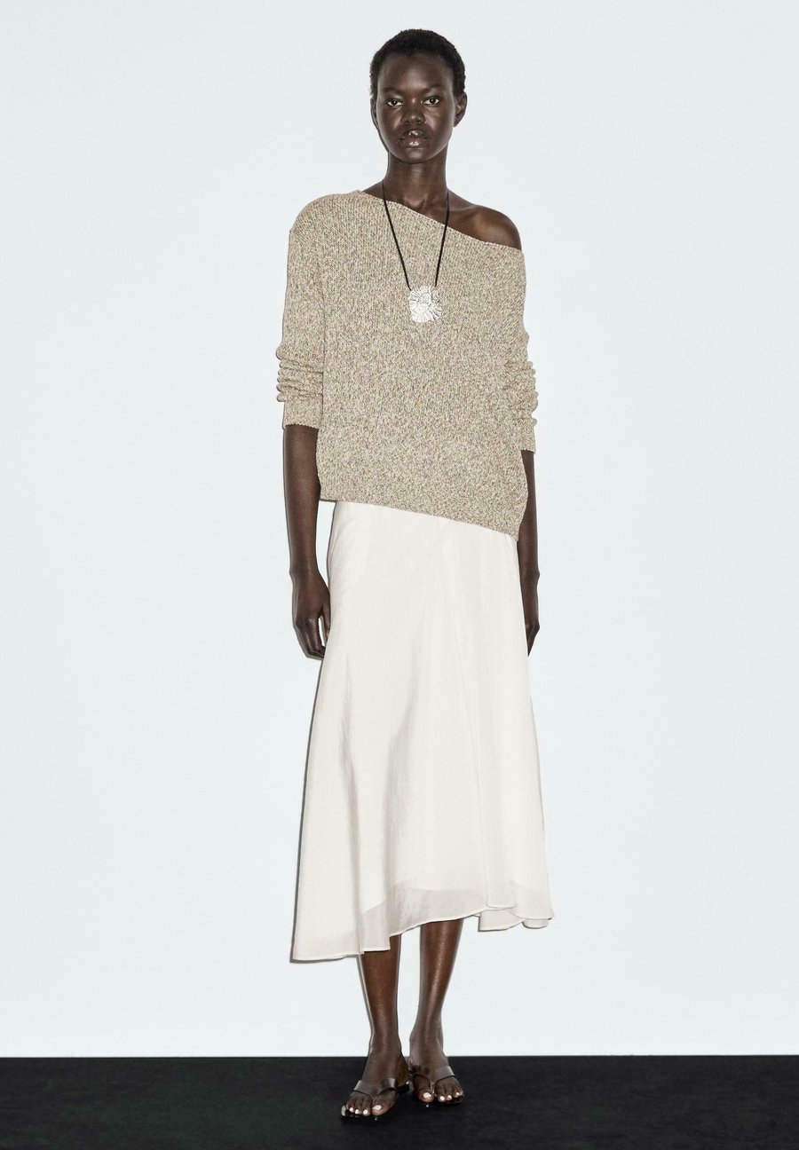 

Джемпер Massimo Dutti MOULINÉ BOAT NECK WITH LONG SLEEVES, Mottled Dark Green