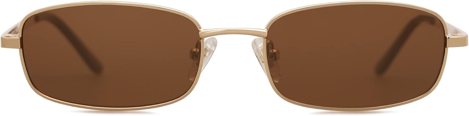 

Солнцезащитные очки SOJOS маленького размера, прямоугольной формы, для женщин и мужчин, в стиле ретро 80-х, 90-х, Y2K, узкие, тонкие, облегающие, модель SJ1187, Gold/Dark Brown