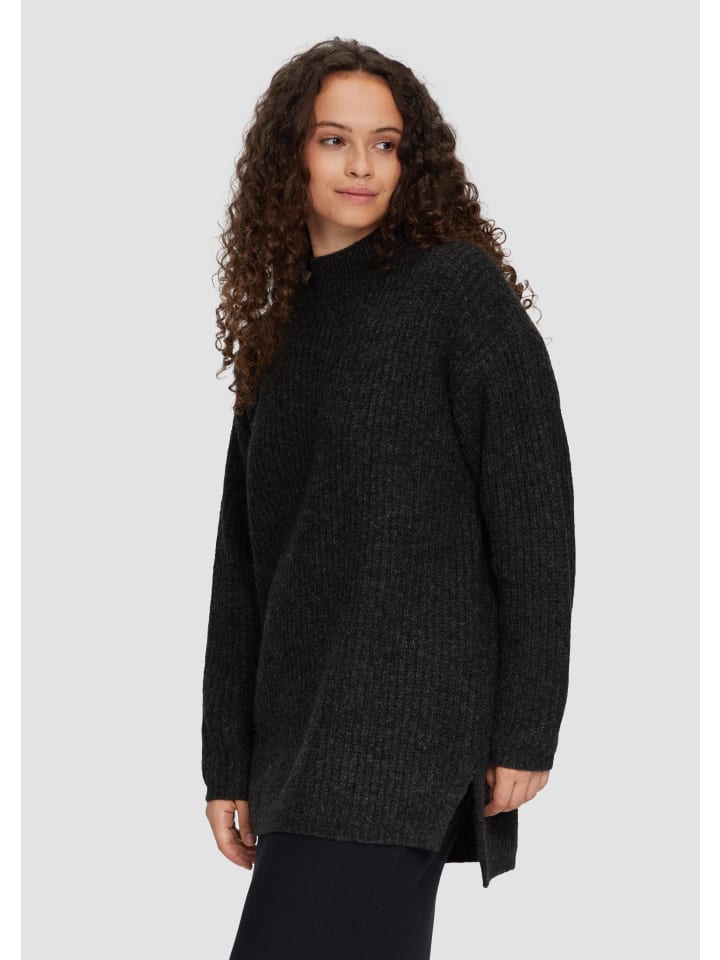 

Пуловер QS Strickpullover langarm, черный