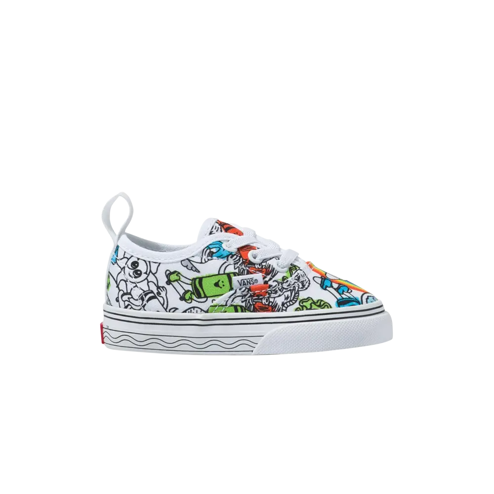 

Кроссовки Crayola x Authentic Elastic Lace Toddler Vans, белый