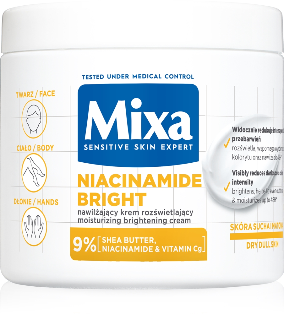 

Интенсивный увлажняющий крем с ниацинамидом для осветления темных пятен Mixa, 400 мл