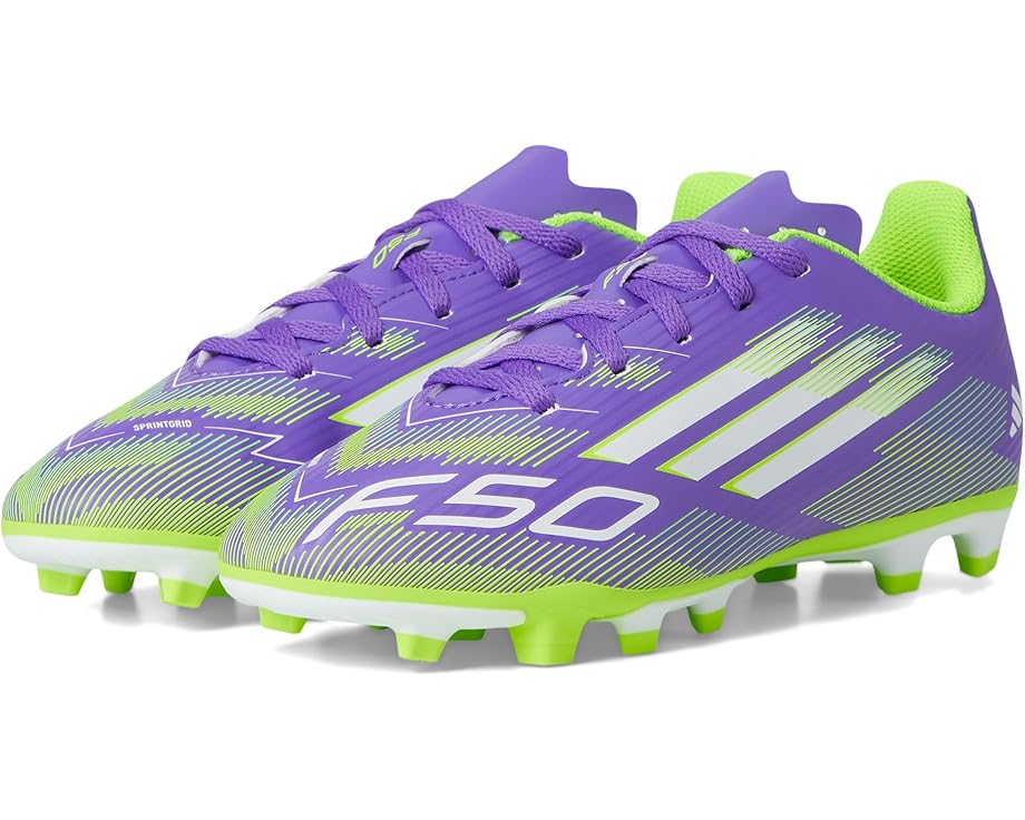 Кроссовки adidas Kids F50 Club Firm Ground/Multi Ground Cleats, цвет Purple Rush/White/Lucid Lemon