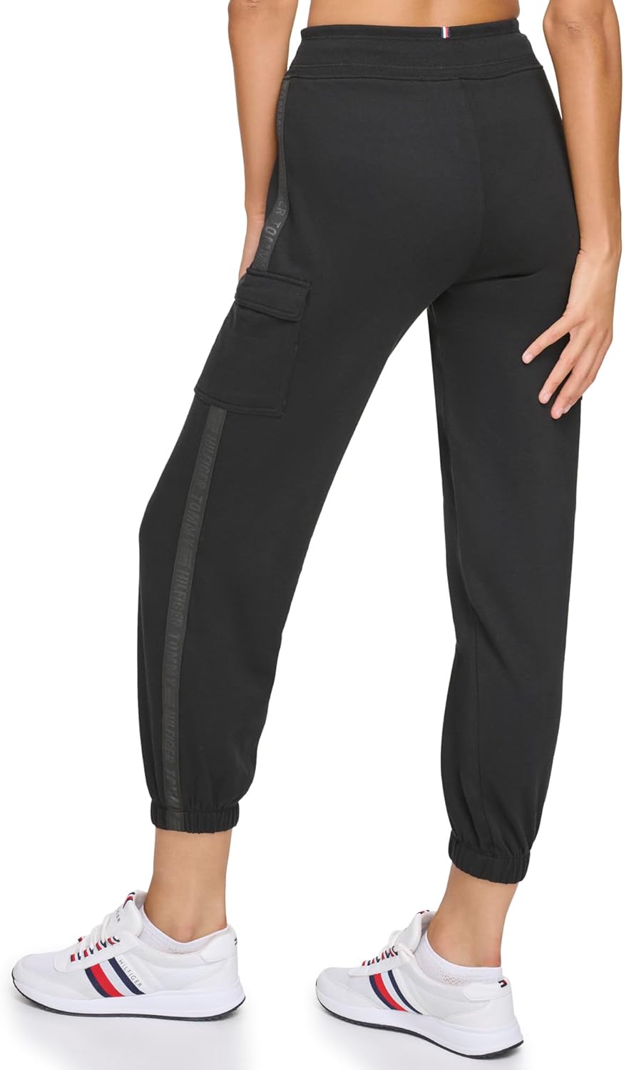 Женские флисовые джоггеры Tommy Hilfiger с боковыми лентами, Black — фото 4
