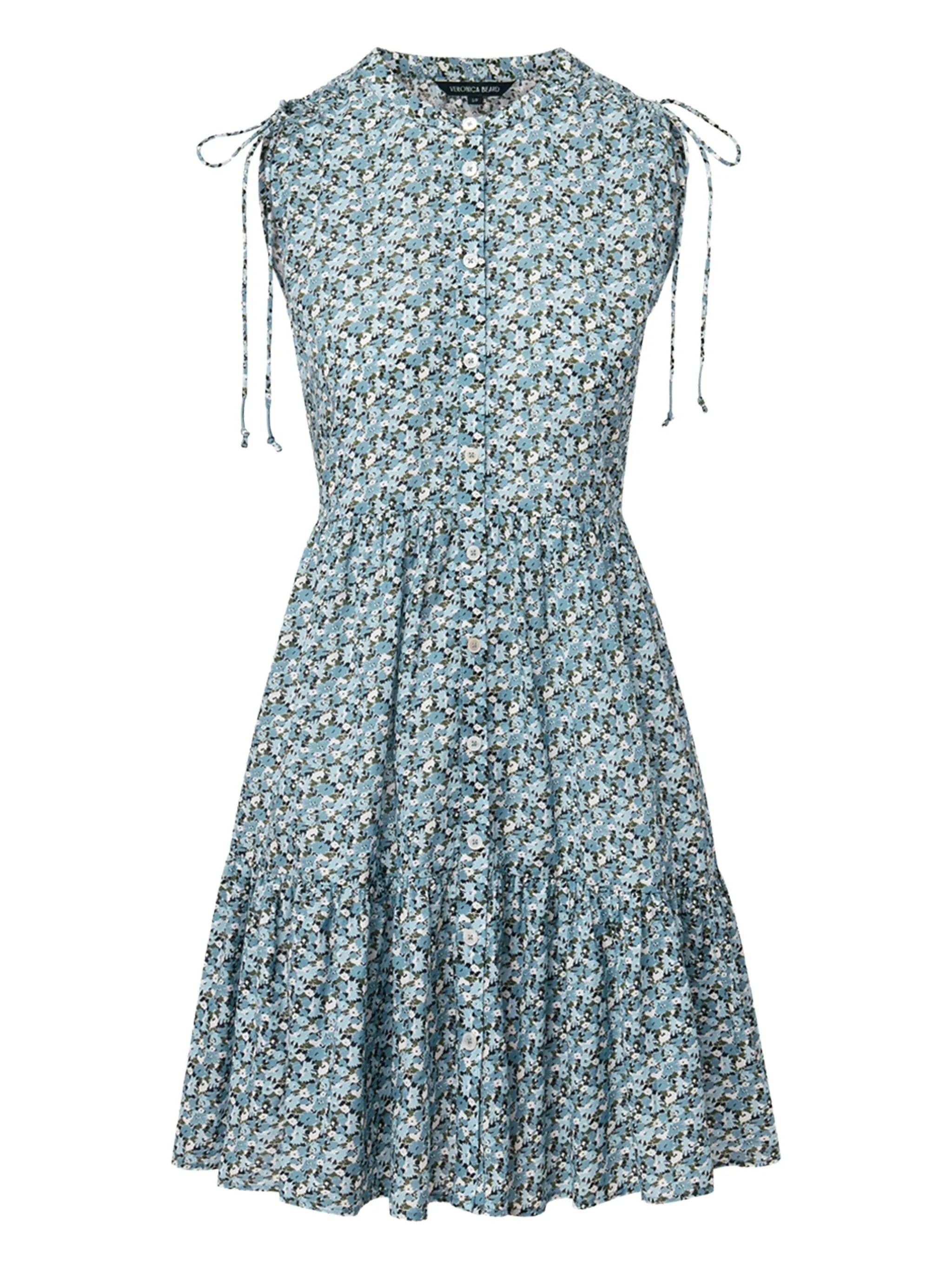 

Расклешенное платье с цветочным принтом Veronica Beard, синий