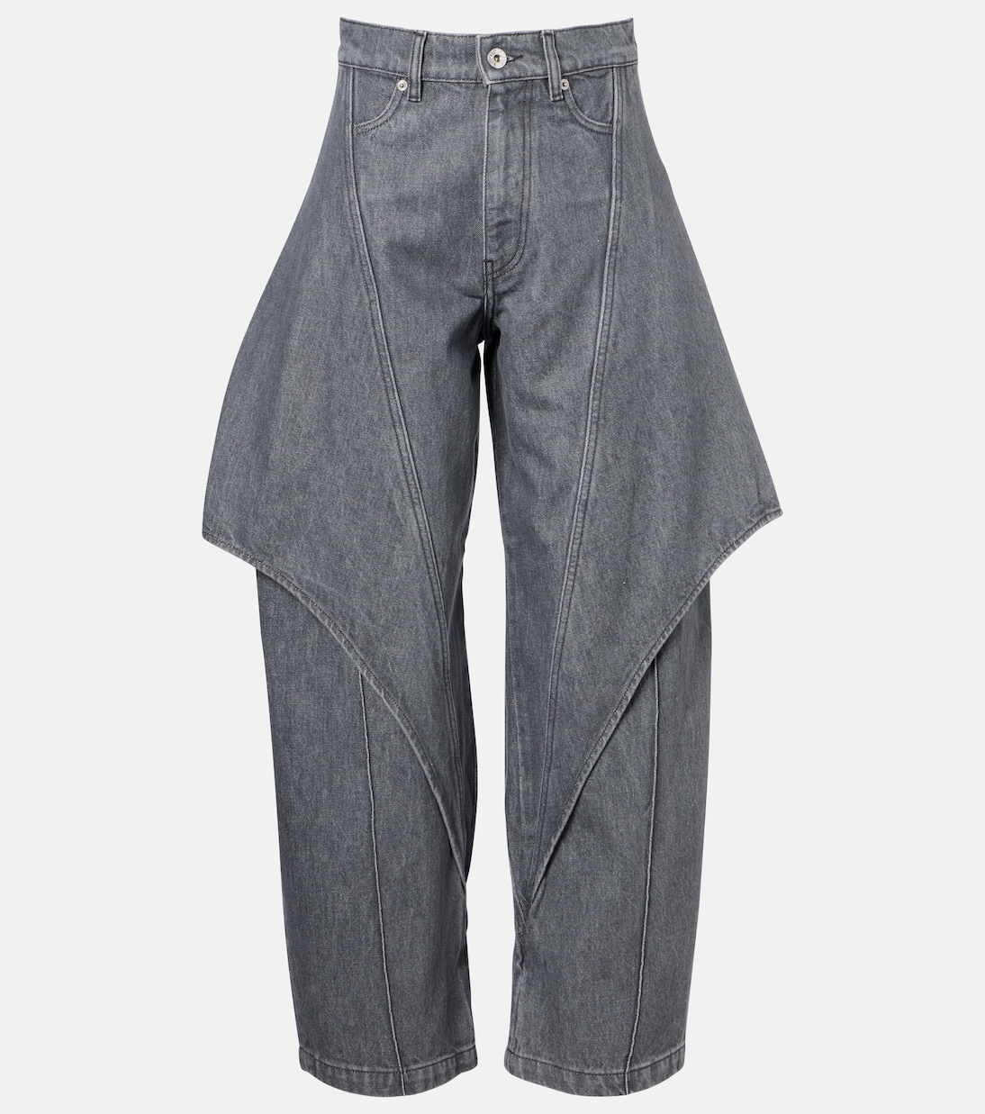 

Укороченные джинсы средней посадки и широкого кроя JW Anderson, Light Grey