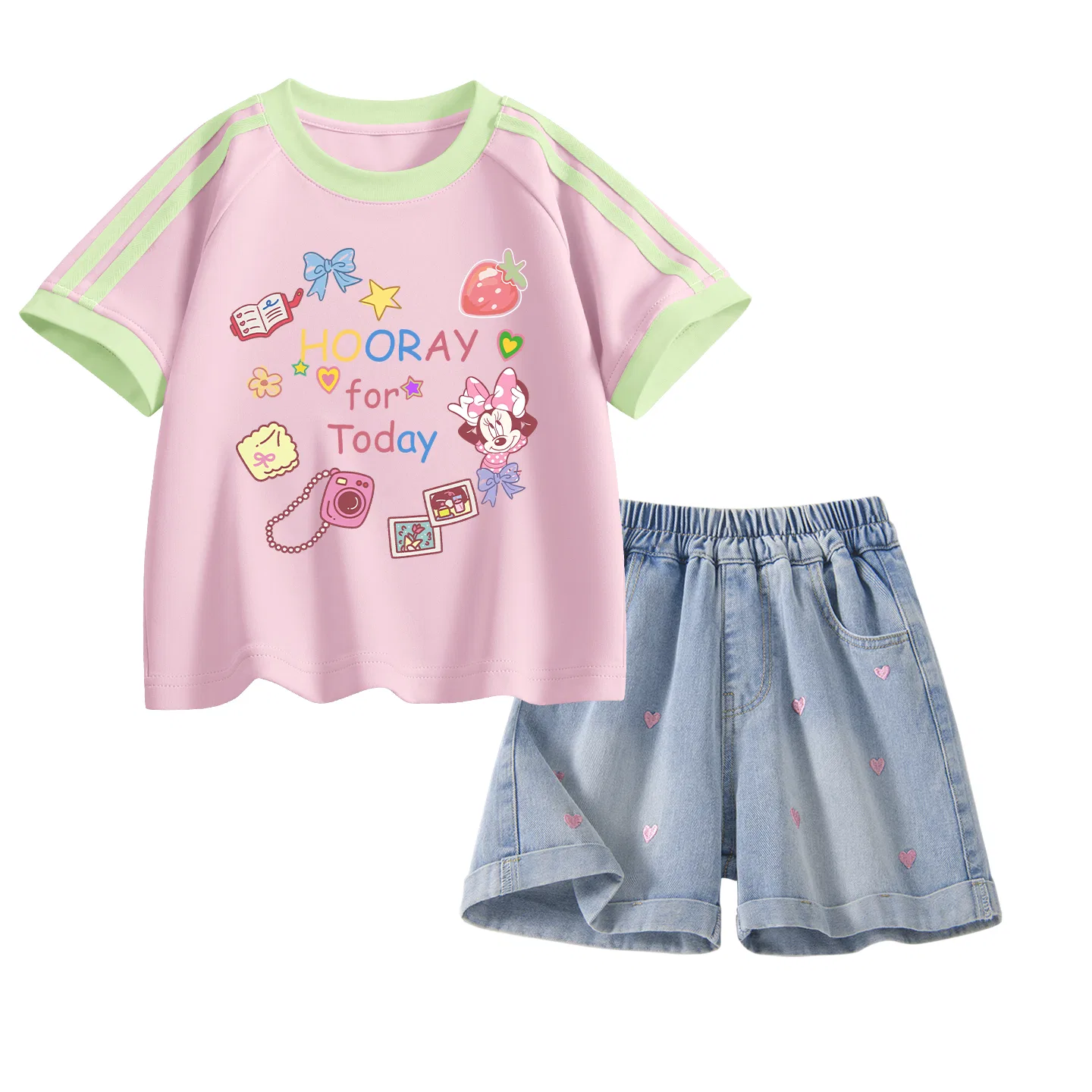 Спортивный костюм Disney Kids' Casual Sportswear 2 Piece Set, желтый и джинсово-синий — фото 3