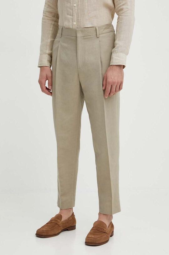 

Брюки из смесового льна Calvin Klein, бежевый